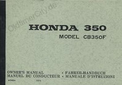 Bedienungsanleitung Honda 350 F Motorrad Zweirad Oldtimer Klassiker
