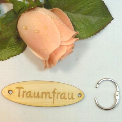 Schlüsselanhänger Traumfrau Valentinstag Holz Geschenk Mitbringsel