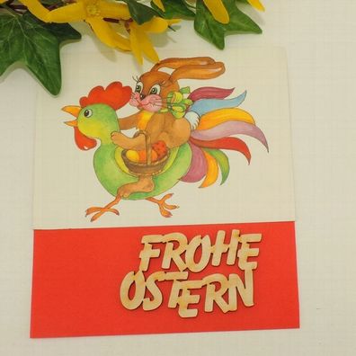 einfacher Schriftzug "Frohe Ostern" aus Holz 8cm für Dekoration DIY Buchstaben