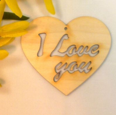 Valentinstag Geschenkanhänger aus Holz " I love you " Anhänger Herz für Geschenk