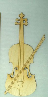 4 Geigen in versch. Größen 7, 10, 12 u. 14 cm aus Holz Instrument als Dekoration