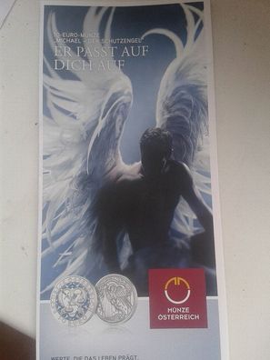 Folder 20 euro 2017 Silber Österreich Schutzengel - Er passt auf dich auf