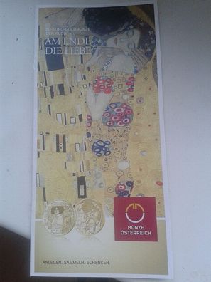Folder 50 euro 2016 Gold Österreich Der Kuss von Klimt Am Ende dei Liebe