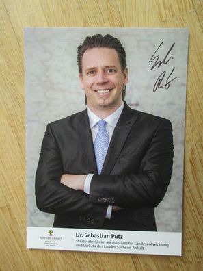 Sachsen-Anhalt Staatssekretär Dr. Sebastian Putz - handsigniertes Autogramm!!!