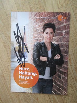 ZDF Fernsehmoderatorin Dunja Hayali - handsigniertes Autogramm!!!