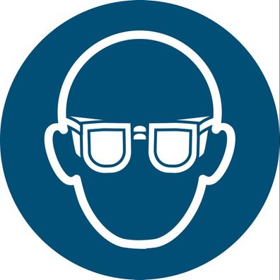 Aufkleber Gebotszeichen Augenschutz Sicherheitsschild ISO 7010 ASR blau 200mm