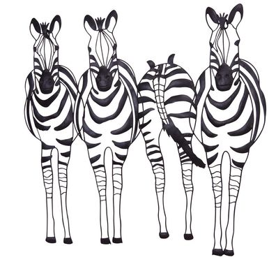 Wandekoration "Zebrafamilie""