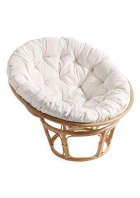 Papasansessel, Durchmesser 110 cm Sessel mit Kissen beige