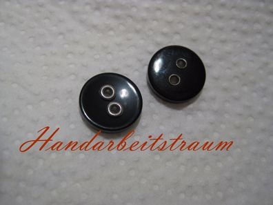 1 Kunststoffknopf Knöpfe schwarz mit silberfarben 11x3mm 2 Loch a 1,5 mm Nr 2089