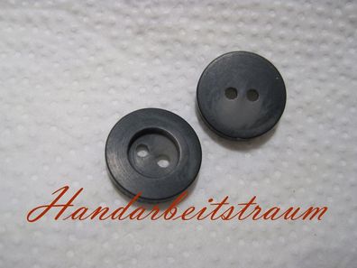 1 Kunststoffknopf Knöpfe schwarz grau marmoriert 15x4mm 2 Loch a 2 mm Nr 2087
