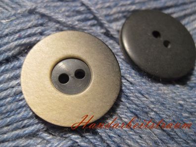 1 Kunststoffknopf Knöpfe grau marmoriert 23x3mm 2 Loch a 2 mm Nr 815