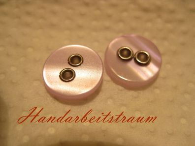 1 Kunststoffknopf Knöpfe flieder silberfarben 10x2mm 2 Loch a 2mm Nr 2079