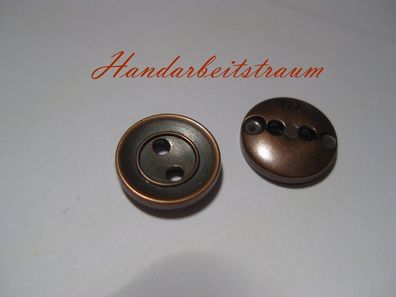 1 Kunststoffknopf Knöpfe kupferfarben 13x3mm 2Loch a 2mm Nr 2065