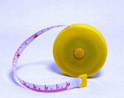 Schneidermaßband Maßband 150 cm 60 inch gute Qualität Fiberglas rund Gelb