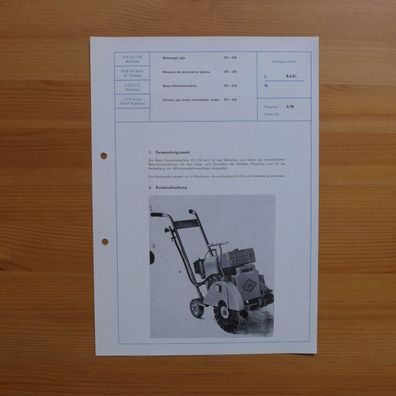 DDR Datenblatt Kurzbeschreibung Beton Schneidmaschine CP - 378