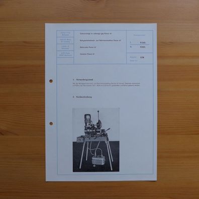 DDR Datenblatt Rohrgewindeschneid- und Rohrtrennmaschine Pionier 67