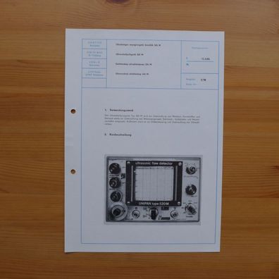 DDR Datenblatt Ultraschallprüfgerät 520 M
