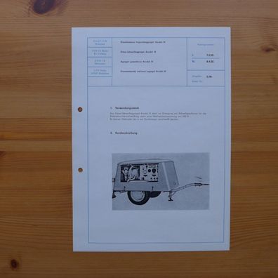 DDR Datenblatt Diesel Schweißaggregat Arcobil III