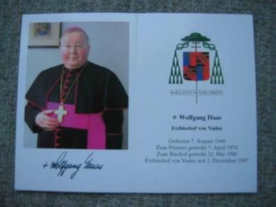 Erzbischof von Vaduz, Wolfgang Haas - Autogrammkarte!