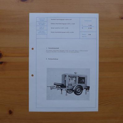 DDR Datenblatt Fahrbares Diesel Elektro Aggregat 6-6370 u. 6-2370