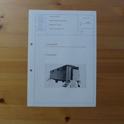 DDR Datenblatt Baustellenanhänger Typ Toilettenwagen