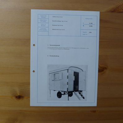 DDR Datenblatt Baustellenanhänger Typ 6 ( 3 m )