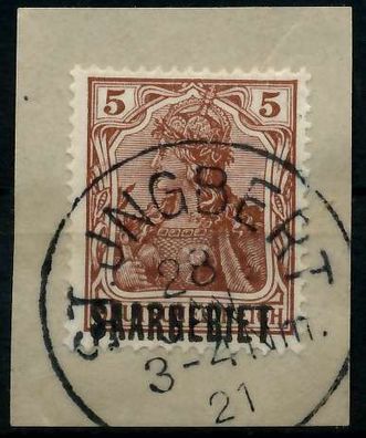 Saargebiet Germania Nr 44b zentrisch gestempelt Briefstück X7B22D6