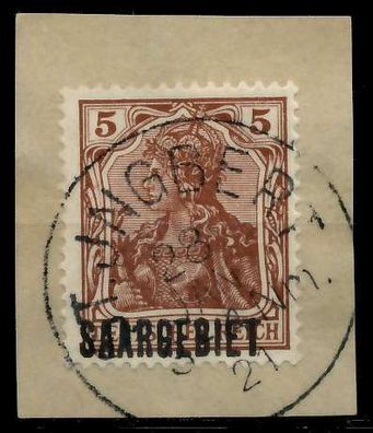 Saargebiet Germania Nr 44b zentrisch gestempelt Briefstück X7B22FE