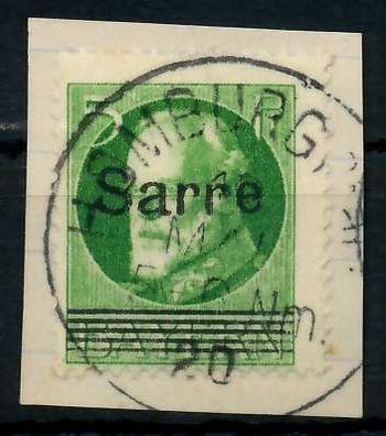 Saargebiet LUDWIG Nr 18 zentrisch gestempelt Briefstück X7B231A