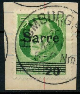 Saargebiet LUDWIG Nr 18 zentrisch gestempelt Briefstück X7B2322
