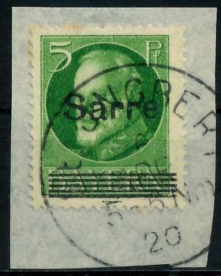 Saargebiet LUDWIG Nr 18 zentrisch gestempelt Briefstück X7B239E