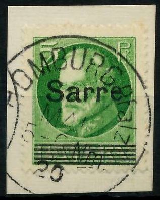 Saargebiet LUDWIG Nr 18 zentrisch gestempelt Briefstück X7B23B6
