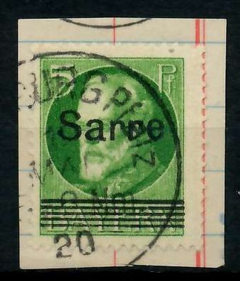 Saargebiet LUDWIG Nr 18 zentrisch gestempelt Briefstück X7B23D2