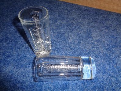 2 Gläser / Longdrinkglas von Jägermeister 4cl Kennzeichnung