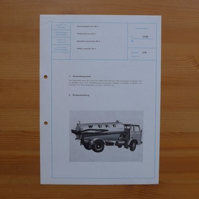 DDR Datenblatt LKW Fäkalienfahrzeug SK - 4 , Lodz Polen