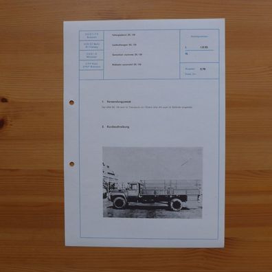 DDR Datenblatt LKW SIL 130 , Moskau UdSSR Russland, NVA