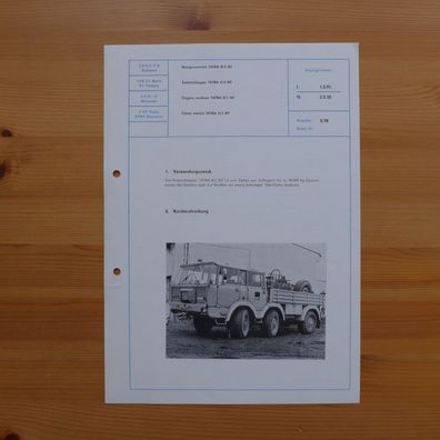 DDR Datenblatt LKW Tatra 813 NT , CSSR Tschechien, NVA