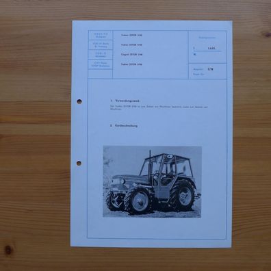 DDR Datenblatt Traktor Zetor 5748 , Traktorenwerke Brno CSSR Tschechien
