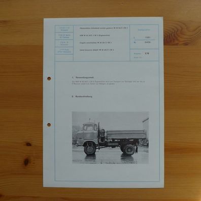DDR Datenblatt LKW W 50 LA / Z 3 SK 5 , VEB IFA Automobilwerke Ludwigsfelde , NVA