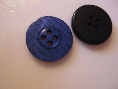 1 Kunststoffknopf Knöpfe dunkelblau 18x2mm 4 Loch a 2mm Nr 4531
