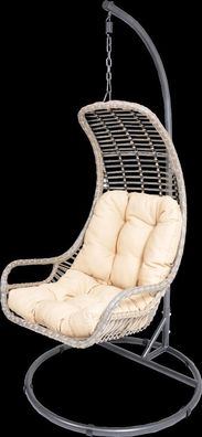 Hängesessel Hängestuhl Relax mit Stahlgestell braun/ taupe 103x205 cm bis 150kg