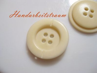 1 Kunststoffknopf Knöpfe creme 27x4mm 4 Loch a 2,5mm Nr 910