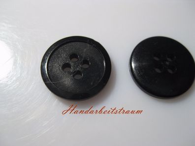 1 Kunststoffknopf Knöpfe schwarz 15x2mm 4 Loch a 1,5mm Nr 886