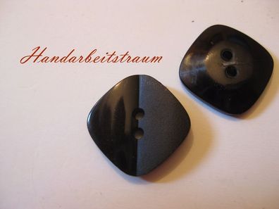 1 Kunststoffknopf Knöpfe schwarz 20x20x5mm 2 Loch a 2mm Nr 903