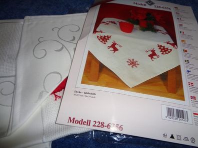 Stickpackung Tischdecke mit Material Weihnachtsrentiere