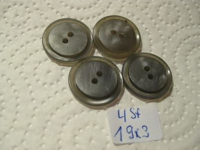 4 Kunststoffknöpfe Farbe siehe Foto 19x3mm 2Loch a 1,5mm Nr12