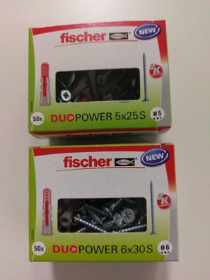 Fischer Duo Power 5/6/ mit Schraube Ziegel Poroton Beton Kalksandsteine