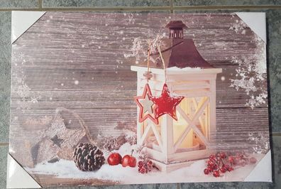 LED Bild Laterne / Sterne 40x60x2,5 cm Winter Schnee Fensterbild Weihnachten