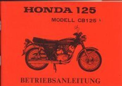 Betriebsanleitung Honda CB 125 Motorrad, Oldtimer, Klassiker
