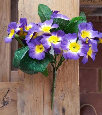 Kunstblume Dekoblume Primel Blumen Imitat lila Kunstblumen Strauß